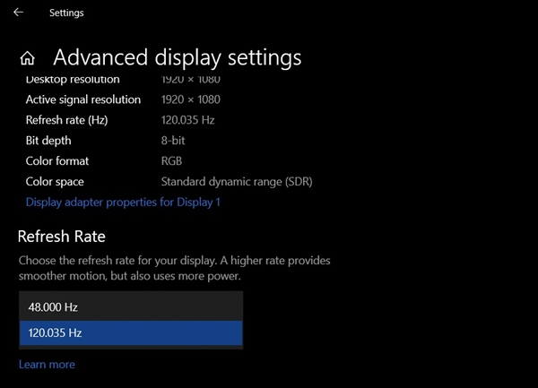Win10新预览版20236推送:可在设置中直接调整屏幕刷新率、搜索历史加入